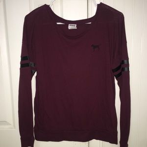 maroon long sleeve tee